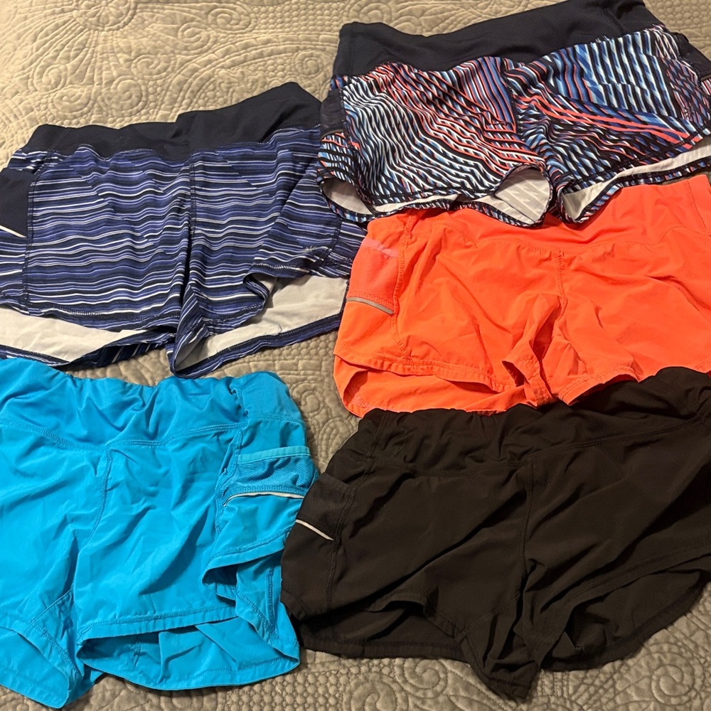 Bundle of Athleta Women's Athletic Shorts - Blue, Black, Orange